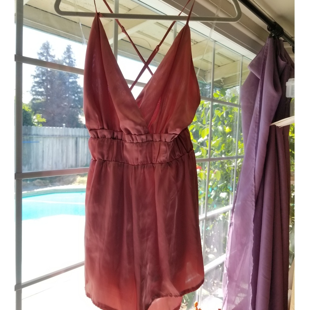 Strappy Pink Romper size L